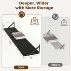 Floating Shelves for Wall,48" Wx8 D Wood Wall Shelves,Hanging Storage Floating Shelf with Metal Brackets,Wide Floating Booksh