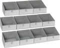 DIMJ Closet Storage Bins 10 Pack - Fabric Trapezoid Closet Organizer Bin, Foldable Storage Baskets for Shelves, Closet Shelf 