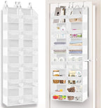 Over The Door Organizer 6 Tiers, Extra Large Behind Door Storage of 12 Compartments, 80 lbs Weight Capacity Hanging Storage O