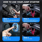 Jump Starter with Air Compressor, 7000A 180PSI Car Battery Jump Starter Jump Box (All Gas/10.0L Diesel), Battery Jumper