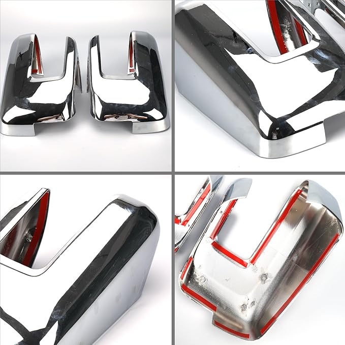 Chrome Side Rearview Mirror Covers Caps Decoration Compatible with 2021-2025 Ford F150, With Turn Signal Model (Chrome-Cut-Out)