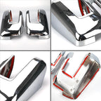Chrome Side Rearview Mirror Covers Caps Decoration Compatible with 2021-2025 Ford F150, With Turn Signal Model (Chrome-Cut-Out)