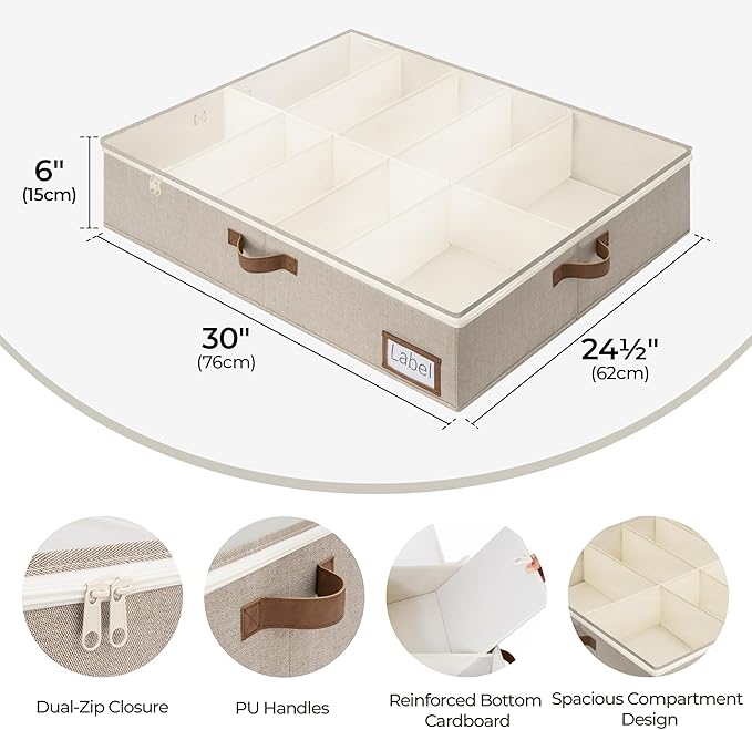 StorageWorks Under Bed Shoe Storage Organizer, Underbed Shoes Container