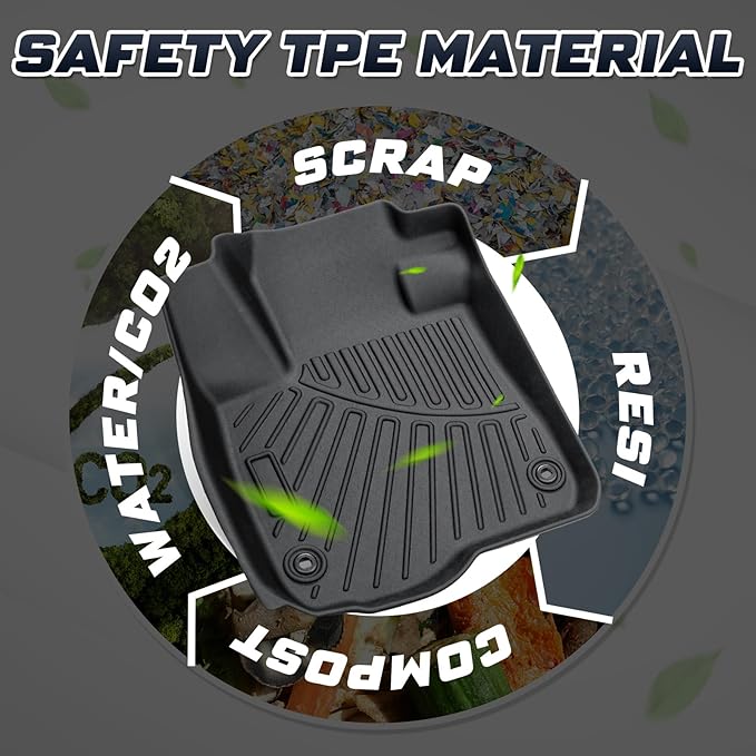 Sunsdrew Floor Mats Cargo Liner for 2023-2025 2026 Honda CR-V (Include Hybrid), All Weather Floor Liners & Rear Trunk Mat for CRV Accessories TPE Rubber Raised Edge (Trunk Deck in Upper Position)