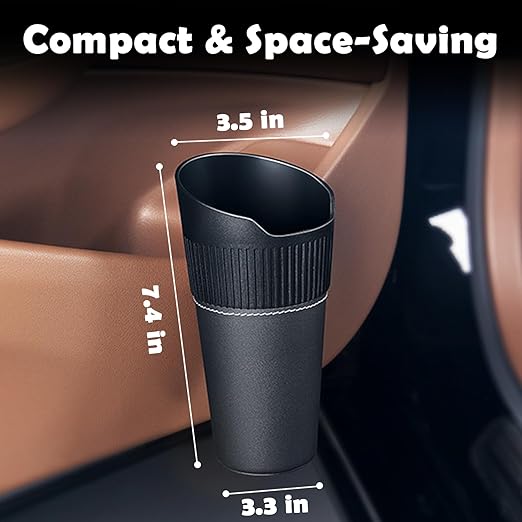 Leakproof Car Trash Can,Mini Car Trash Bin for SUV and Truck,Small Cars Garbage Can,Waterproof Automotive TrashCan for Vehicle,Home,Office,Multipurpose,Easy to Clean (Black Hook)