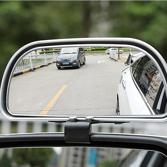 Blind Spot Mirror, Wide Angle HD Glass Rearview Mirror Adjustable Universal for Cars SUV and Trucks, 5.7inch*2.5inch, Sliver