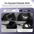 LUWU Center Console Organizer Compatible with 2026 Hyundai Palisade Calligraphy Accessories Palisade Armrest Console Organizer Under Screen Storage Tray & Lower Storage Tray 2PCS (ONLY for 7-Seat)
