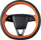 MEWANT DIY Stitching Real Leather Steering Wheel Cover Wrap for Tesla Model 3 Highland 2023-2025/Model Y 2025 Highland for Tesla Model 3/Model Y Accessories(3D Style)