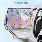 Car Window Shades with 8 Magnets-26.8"x19.7" Car Rear/Side Window Sunshade for Baby Semi-Transparent 2-in-1 Universal Auto Sun Shade for Kid & Pet Protection (2 Pack) Dinosaur Cartoon