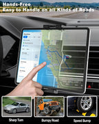 Tablet Air Vent Car Mount, AC Vent Tablet Phone Holder for Car [Upgrade Clip Never Shake] for iPad Pro Air Mini, Galaxy Tab, Kindle, Fire, iPhone 16 15 Pro Max, 4-12.9"