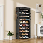 VTRIN Vertical Narrow Shoe Rack Organizer Tall Shoe Rack for Closet Entryway 10 Tier Non-Woven Cover Shoe Shelf Holds 36-41 P
