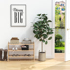 Dranixly Shoe Rack, 3-Tier Bamboo Stackable Shelf Storage Organizer, Stand for Closet, Entryway, Hallway, Bathroom and Living