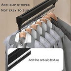 Pull-out clothes rail, Extendable Pull Out Closet Rod, Wardrobe Hanger with Sliding Rail, Wardrobe pull out clothes hanger, B