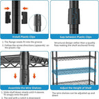 Heavy Duty Clothes Rack Rolling Garment Rack,3 Tier Adjustable Wire Shelving Clothing Racks for Hanging Clothes with Double R