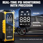 GOOLOO A6 Gear Portable Tire Inflator, 160 PSI Portable Cordless Air Compressor with Digital Pressure Gauge & LED Light for Cars, Bikes, Motorcycles, and Balls