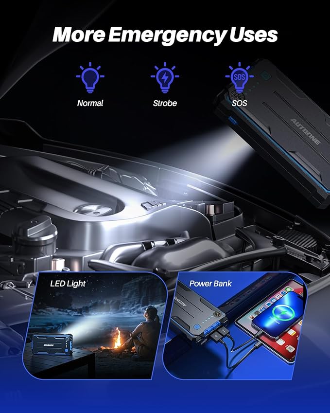 AUTOONE 4000A Car Jump Starter, Battery Jumper Starter Portable for Compact Car Up to 10.0L Gas and 8.0L Diesel Engine Jump