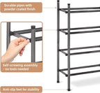 STORAGE MANIAC Expandable Shoe Rack, 16 Pairs Stackable Small Shoe Rack, Metal Adjustable Shoes Organizer for Closet, Entrywa