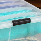 IRIS USA 94 Qt Stackable Plastic Storage Bins with Lids, 4 Pack - BPA-Free, Made in USA - See-Through Organizing Solution, La