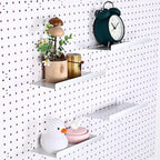 Beeveer 4 Pcs Pegboard Shelves Wall Organizer Brackets Pegboard Steel Tray Accessories Organizing Tools for Craft Garage Nurs