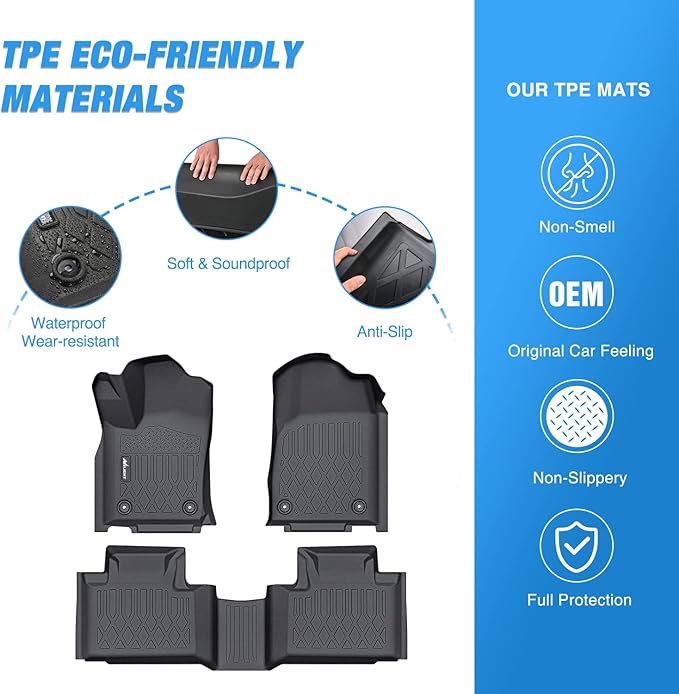 Nilight TPE Floor Mats for 2016 2017 2018 2019 2020 2021 2022 2023 Dodge Durango Jeep Grand Cherokee,All Weather Custom Fit Heavy Duty Floor Liners