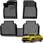 KUST Floor Mats for 2023-2026 Honda Accord Accessories (Include Hybrid), All Weather Floor Liners Front Rear 2 Rows Car Mats TPE Rubber Raised Edge, Extra Heel Pad Plate