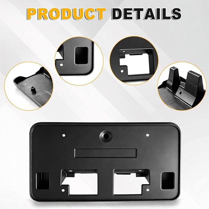 Front License Plate Frame Compatible with GMC Sierra 2500 HD 3500 HD 2024 2025 2026, Bumper License Frame Holder Mounting Bra