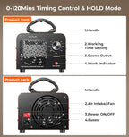 Ozone Generator, 48,000mg/h High Capacity O3 Machine for Large Spaces Up to 4,000 Sq Ft, Portable Odor Eliminator for Car, Ho