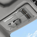 Sun Visor Organizer for Lincoln Navigator 2010-2025 Multifunctional PU Leather Organizer with Sunglasses Holder Pocket Car Interior Accessories, Gray Style