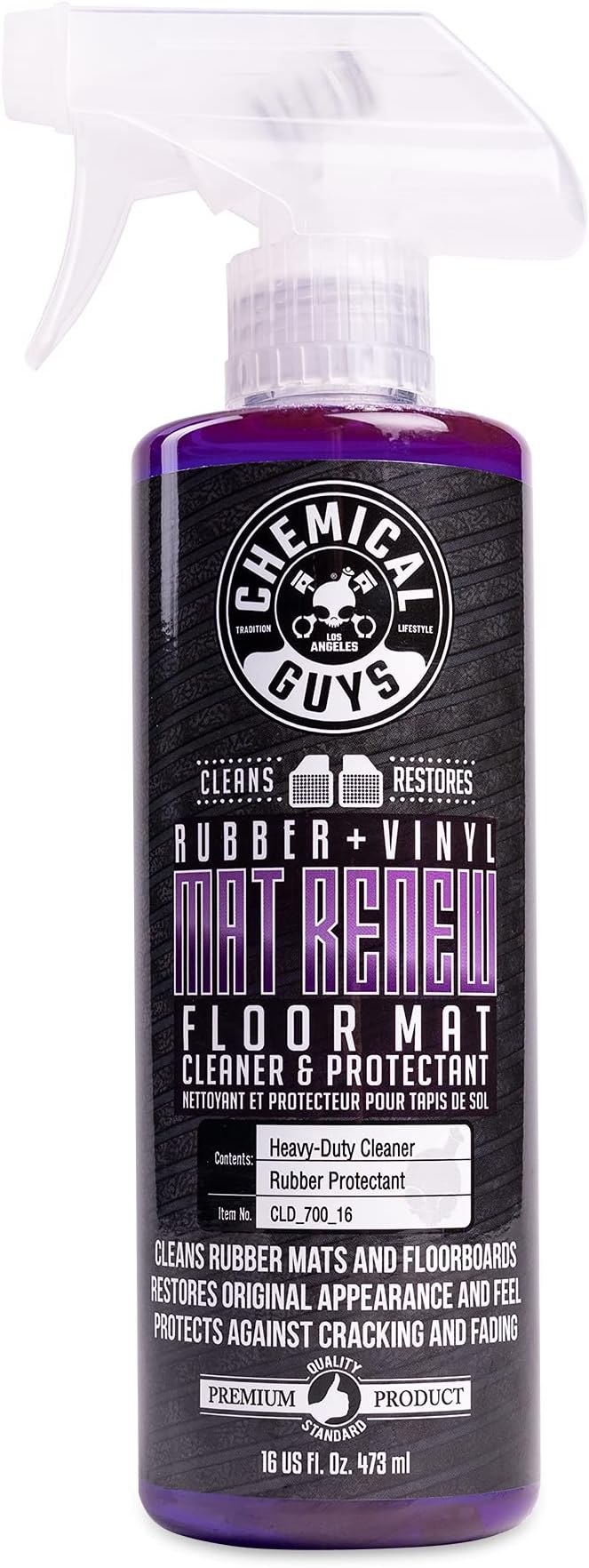 Chemical Guys Mat Renew Rubber and Vinyl Car Floor Mat Cleaner & Protectant - Cleans & Restores Rubber Liners, Running Boards