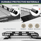 ARKSEN 64 x 39 x 5 Inch Universal Roof Rack with Waterproof Bag, Cargo Net & 2 Ratchet Straps - Upgrade 150Lbs Capacity Heavy Duty Rooftop Cargo Carrier with Extension for Car, SUV & Pickup
