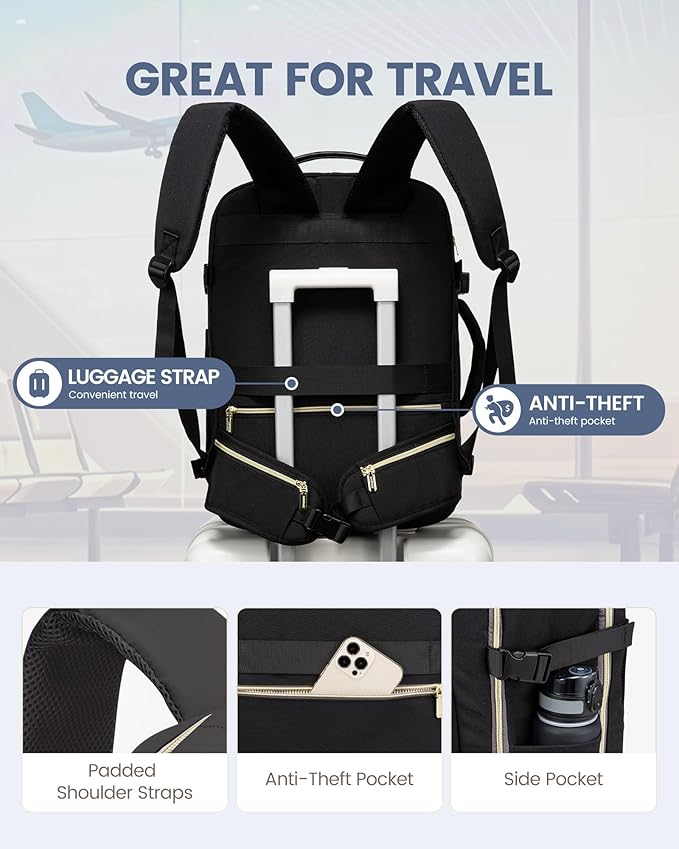 LOVEVOOK Travel Backpack for Women with Waist Strap,40L Cute Carry on Backpack Travels Essentials Personal Item Backpack for 