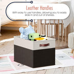 Ornavo Home 13 x 15 x 13 Kallax Storage Cube Bins, Foldable Collapsible Fabric Storage Bins Box Linen Shelf Basket Cube Organ