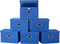 STOREONE Fabric Storage Cube Bins Foldable Organizer Container Collapsible Basket with Lids and Metal Handles, for Home, Bedr