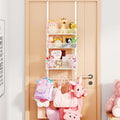 Consumest Over The Door Hooks Organizer - 4 Tier Door Coat Rack with 3 Baskets and 12 Hooks, Stainless Steel Towel Hanger for
