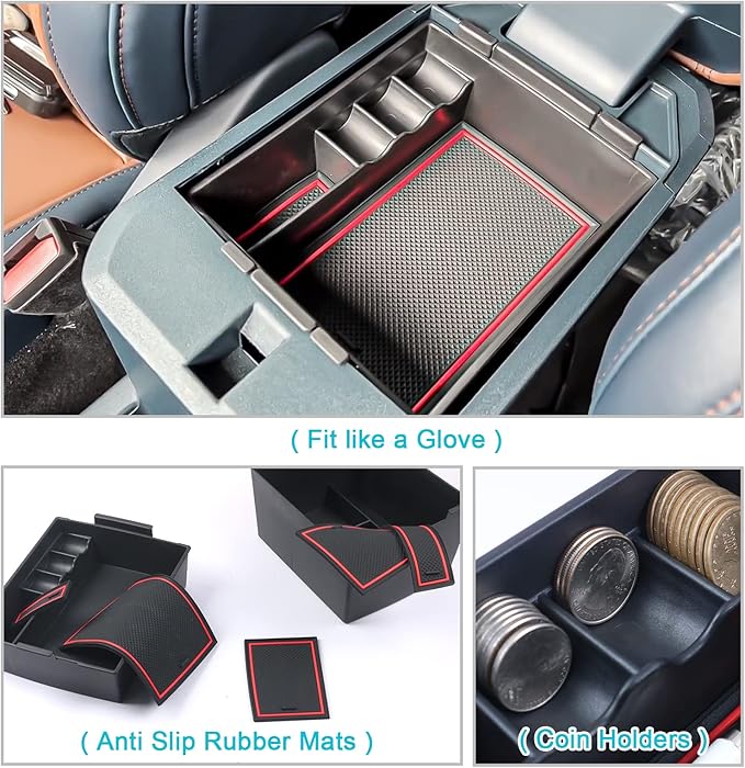 CDEFG for 2022-2026 Maverick Center Console Organizer Tray 2022 2023 2024 2025 2026 Ford Maverick Armrest Trays Storage Box C
