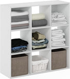 Furinno PELLI Closet Organizers and Storage, 9-Cube Closet Organizer, Open Shelf Closet Storage, for Wardrobe, Bedroom, Livin