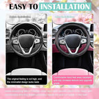 SuperKaKa Car Steering Wheel Cover 2025, Universal Auto PU Cute Breathable Slip-Proof Comfort Imitation Leather Protector Car