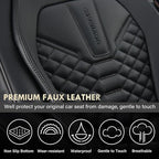 Coverado Leather Seat Covers, Car Seat Covers Full Set, Black Seat Covers for Cars, Car Seat Protector Waterproof, Car Seat C