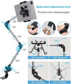 woleyi Car/Truck Seat Rail Tablet Mount, 35" Heavy Duty Car Floor Bolt Tablet Holder, Vehicle Front Seats Stand for iPad Pro Air Mini, iPhone, Galaxy Tabs, Z Fold, More 4-13" Cell Phones and Tablets