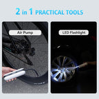 CYCPLUS Electric Air Compressor Portable Bicycle Pump Car Tire Inflator, Max 150 PSI, Auto Shut-Off Air Pump with Presta and Schrader Valves for All Bicycles Motorcycles and Cars