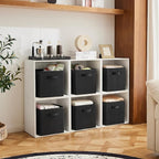 MAX Houser Fabric Cloth Storage Bins,Foldable Storage Cubes Organizer Baskets with Dual Handles for Home Bedroom Storage,Set 