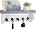 Key and Mail Holder Wall Mount, Key Holder with Shelf and Mail Organizer Wall Mount. Mail Holder with 5 Hooks for Coat, Dog L