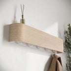 Kazai. Wall-Mounted Coat Rack 'Toke' - Modern Design Coat Rack with Hidden Wall Hooks - Solid Wood Veneer Panel Coat Hanger -
