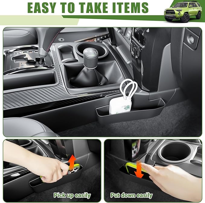 Center Console Organizer for 2010-2024 Toyota 4Runner Gear Shift Side Tray Storage Box for 4 Runner Interior Accessories(Console Shifter Tray/Fit 10-24)