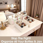 VERONLY Cosmetic Storage Bins Makeup Organizer, Adjustable Multifunction Storage Box Desk Drawer Divider for Makeup Brushes, 