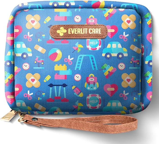 EVERLIT Care Rescue Pack | Family-Friendly First Aid Kit for Kids with 200 Pcs Medical Supplies | Travel-Friendly Compact Sto