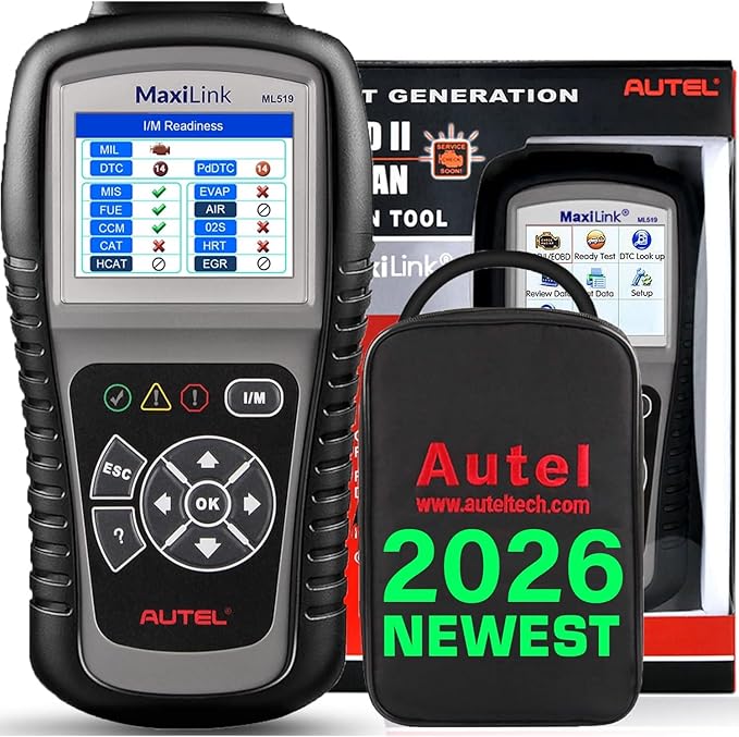 Autel MaxiLink ML519 Enhanced Mode 6 OBD2 Scanner Auto Diagnostic Scan Tool Check Engine Fault Code Reader CAN Scan Tool,