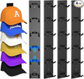 Nunibum Hat Organizer for Baseball Caps 4 Pack, Hat Rack for Wall Hold up to 24 Hats with Strong Adhesive, Multilayer Organiz