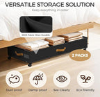 Under Bed Storage with Wheels 2-Pack, 75L XXL Under the Bed Storage Containers Large, 12" Tall Adjustable Storage for Underbe