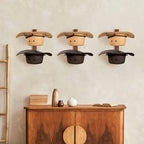 Cowboy Hat Holder, 3-Piece Wall Mount Cowboy Hat Rack for Wall Holds up to 6 Hats – Wooden + Metal Rustic Western DIY Hat Rac